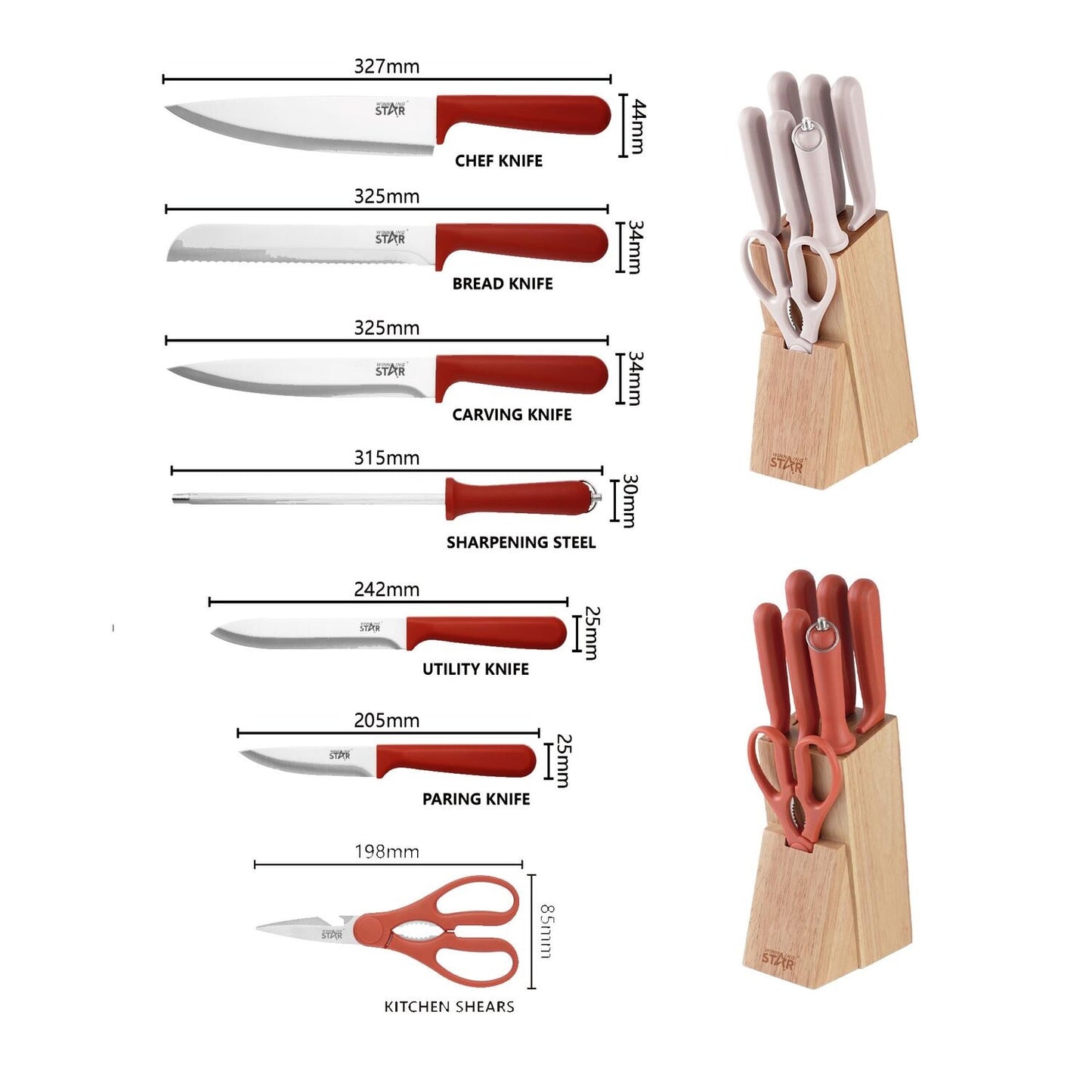 Сет кујнски ножеви Winning Star ST-7802