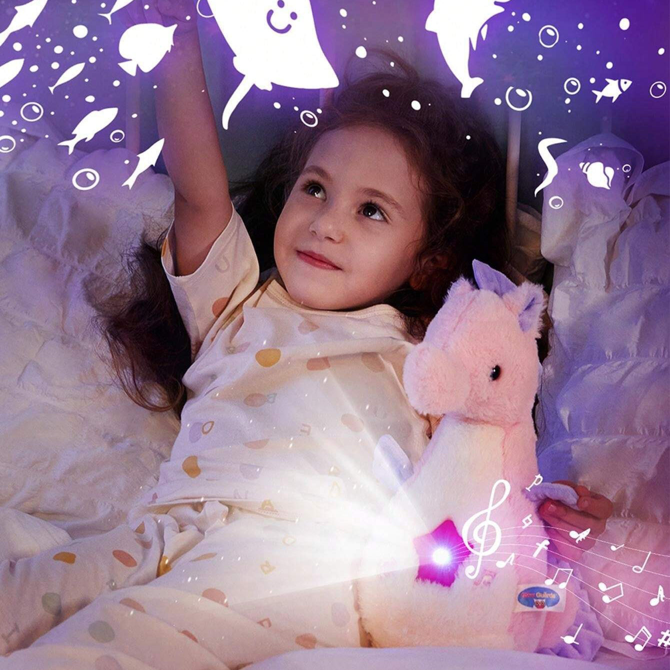 плишана играчка со проектор и музика