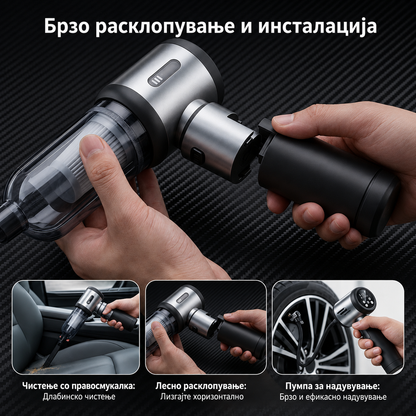 MDHL 4-во-1 Auto Smart Kit – Правосмукалка, компресор, дувалка и фенер