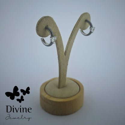 Divine Обетки “Crystal Heart Hoops”