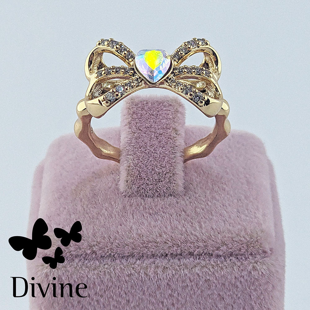 divine prsten golden bow tie