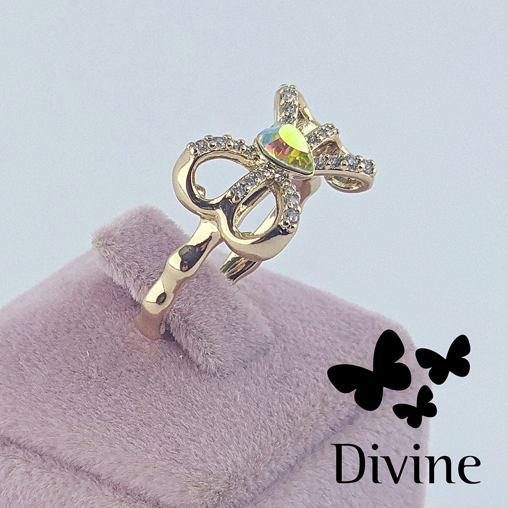 divine prsten golden bow tie
