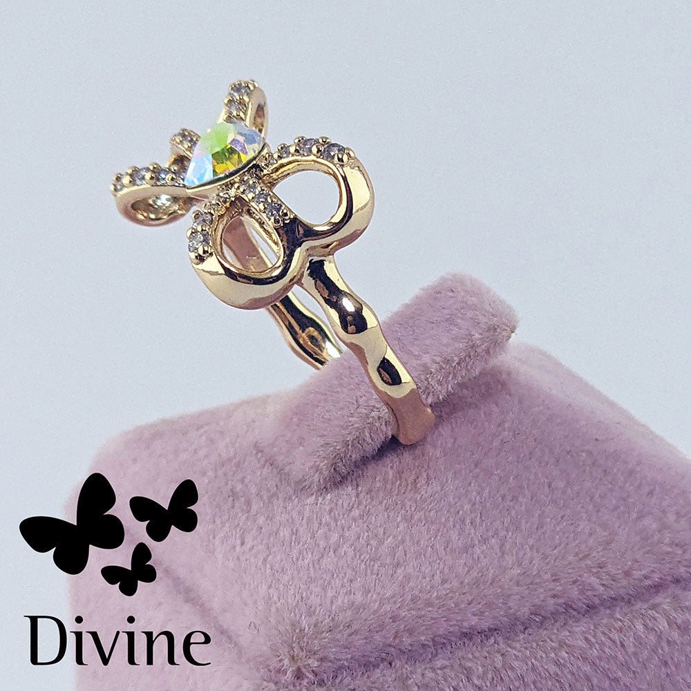 divine prsten golden bow tie